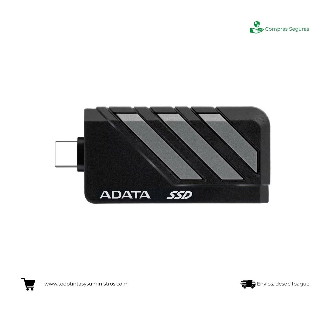 Unidad de estado solido externo adata SC735 1TB tipo C gris