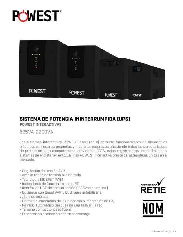 UPS Nicomar Interactiva 2200 VA 2