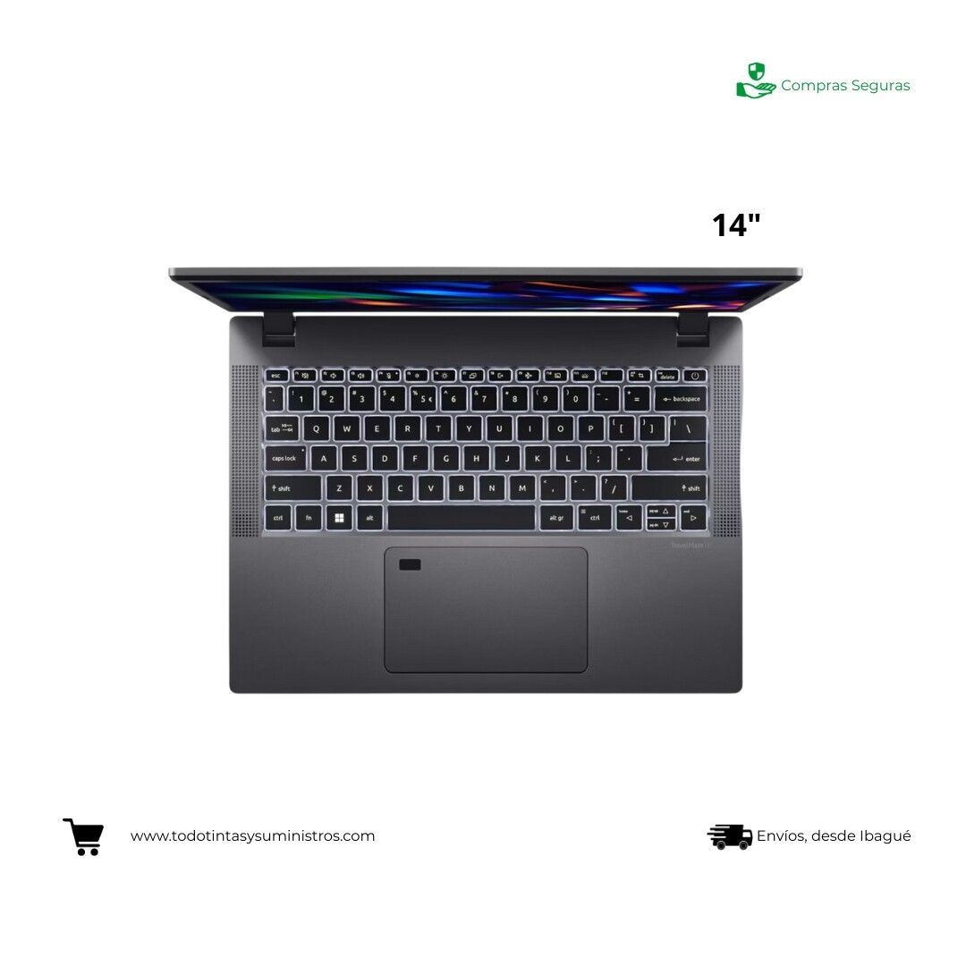 Portátil Acer TravelMate P2 14” Core i5 Ram 16GB Ssd 512GB Incluye Morral 3