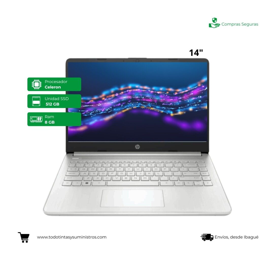 Portatil Hp 14-dq3502la Celeron Ram 8Gb Ssd 512Gb 14"