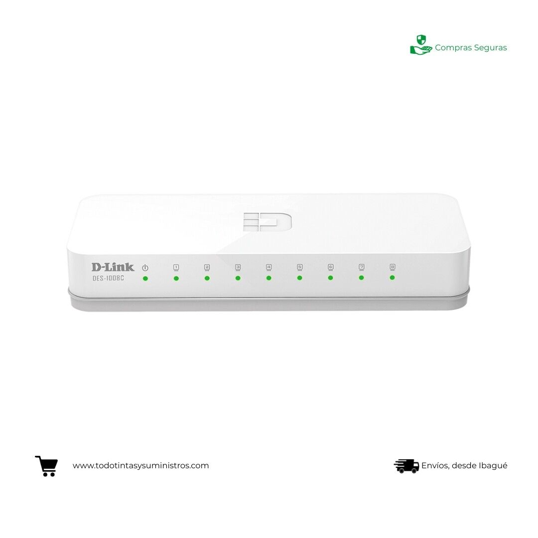 Switch 8 puertos Ethernet DES-1008C  D-Link