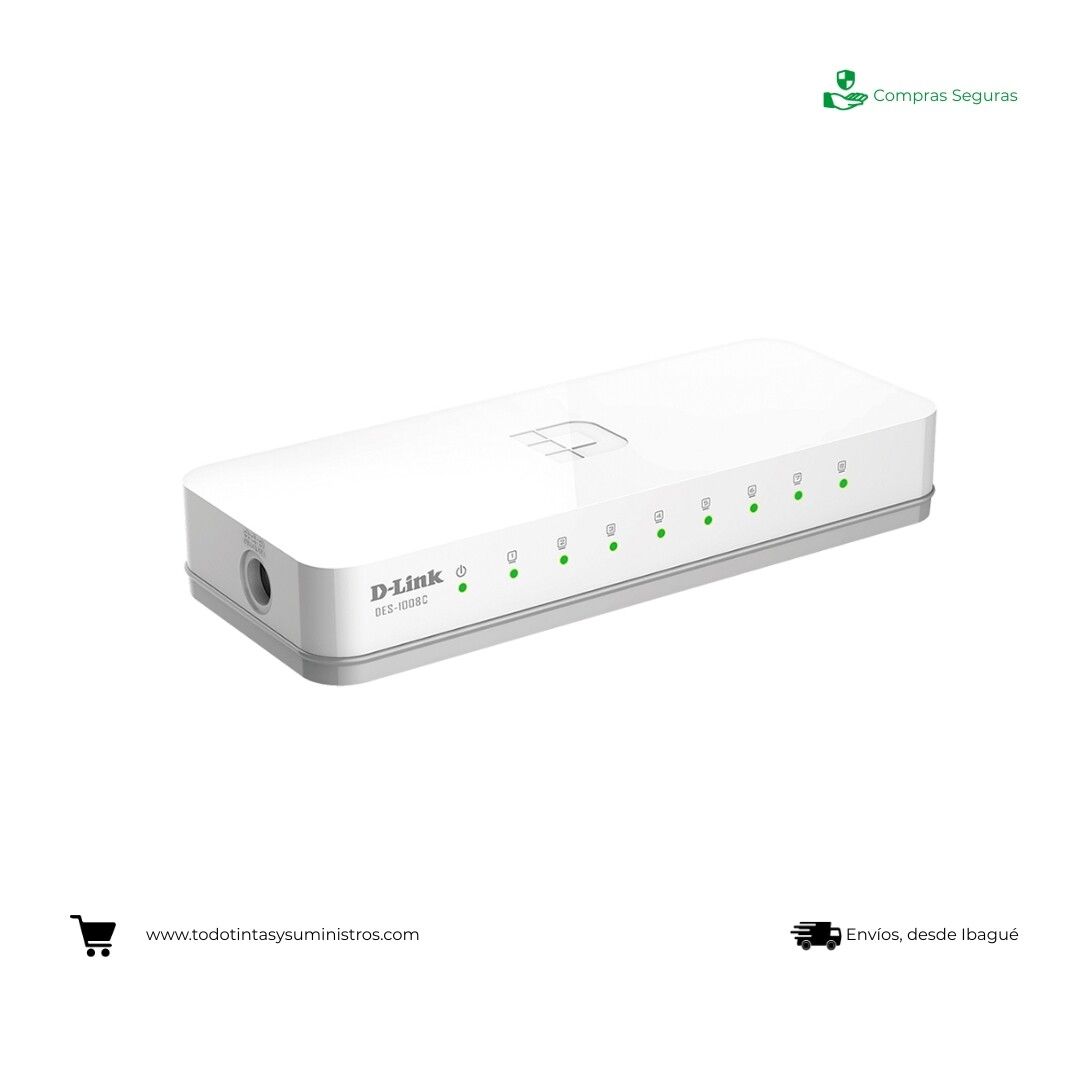 Switch 8 puertos Ethernet DES-1008C  D-Link 2