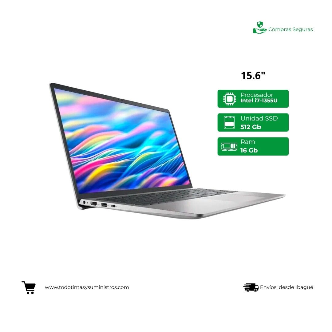 Portatil Dell DC15250 Core i7- 1355U Ram 16Gb Ssd 512Gb 15.6" 3