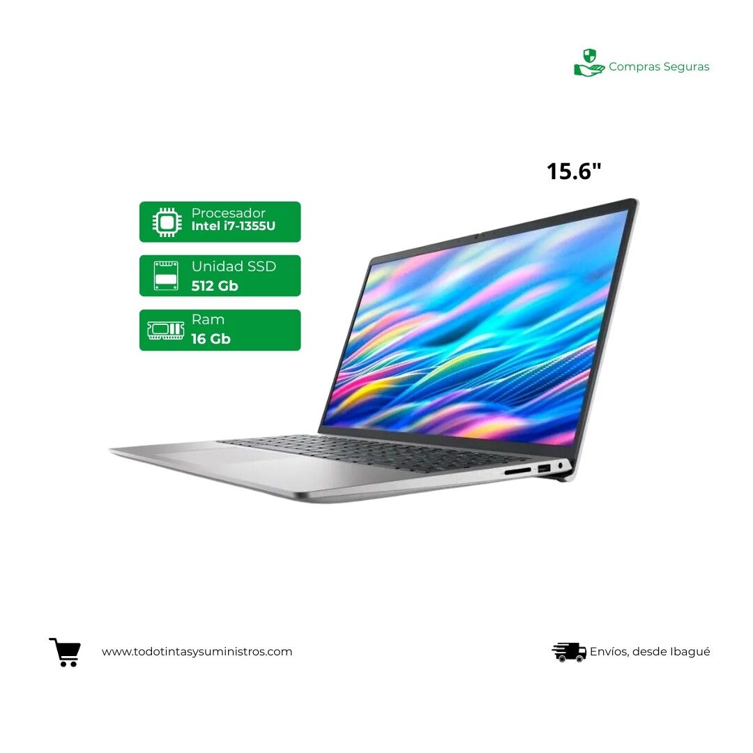 Portatil Dell DC15250 Core i7- 1355U Ram 16Gb Ssd 512Gb 15.6" 2