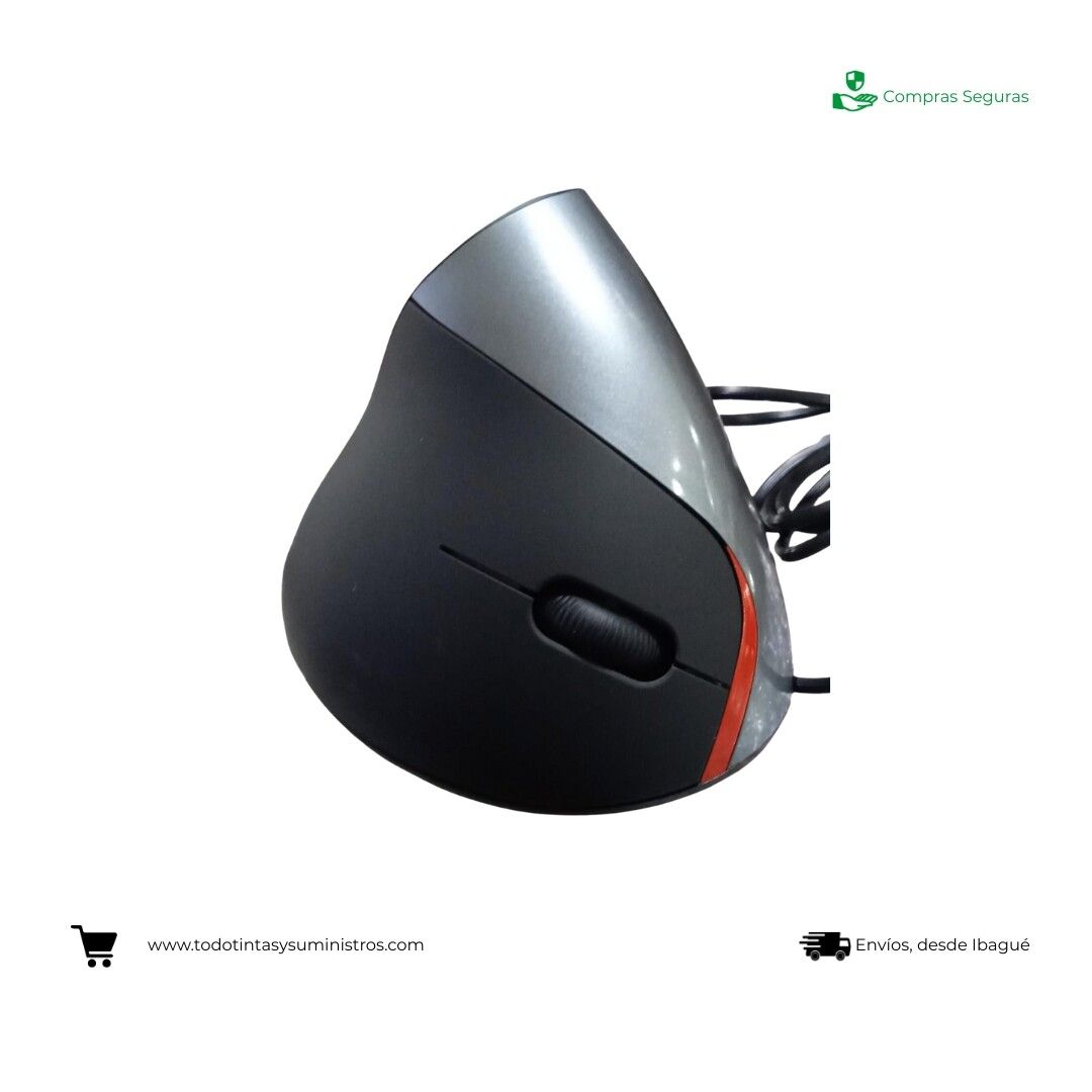 Mouse vertical alámbrico Gris