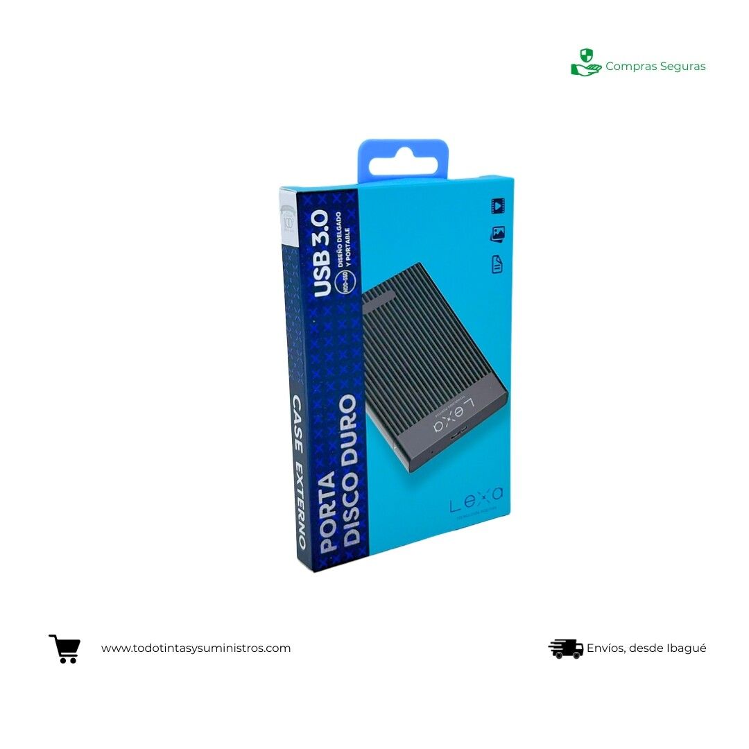 Caja Porta Disco Duro Usb 3,0 Lexa Colores 2