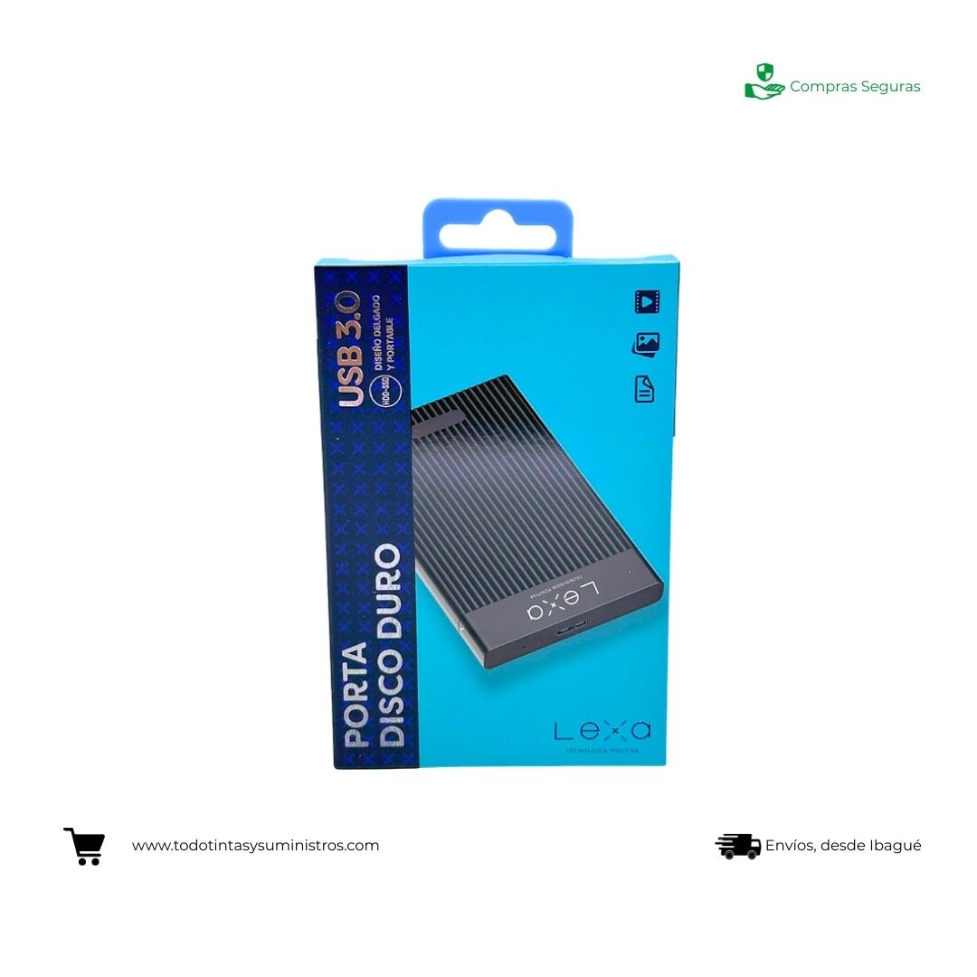 Caja Porta Disco Duro Usb 3,0 Lexa Colores