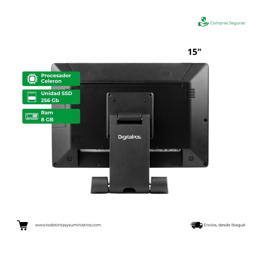 Equipo Pos DIG 150W-V2 15" Celeron Ram 8Gb Ssd 256Gb Windows 11 Pro 2
