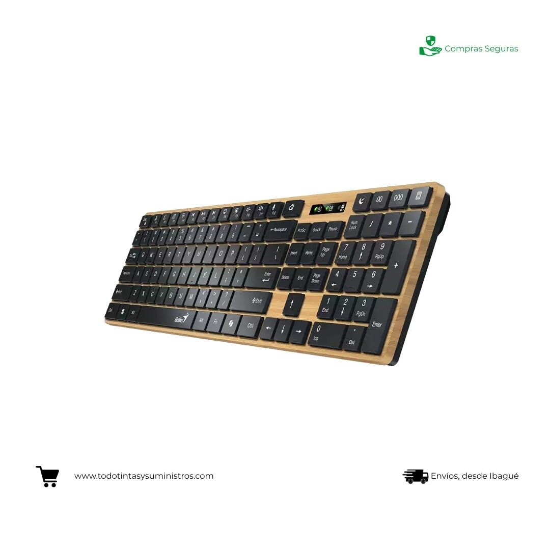 Teclado Genius Slim 7250BT Pino Madera - Bluetooth 2