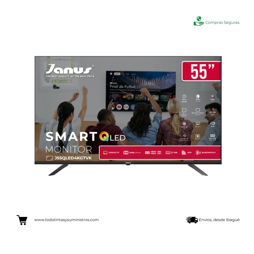 Monitor Smart Janus 55" QLED 4K – Modelo J55QLED4KGTVK