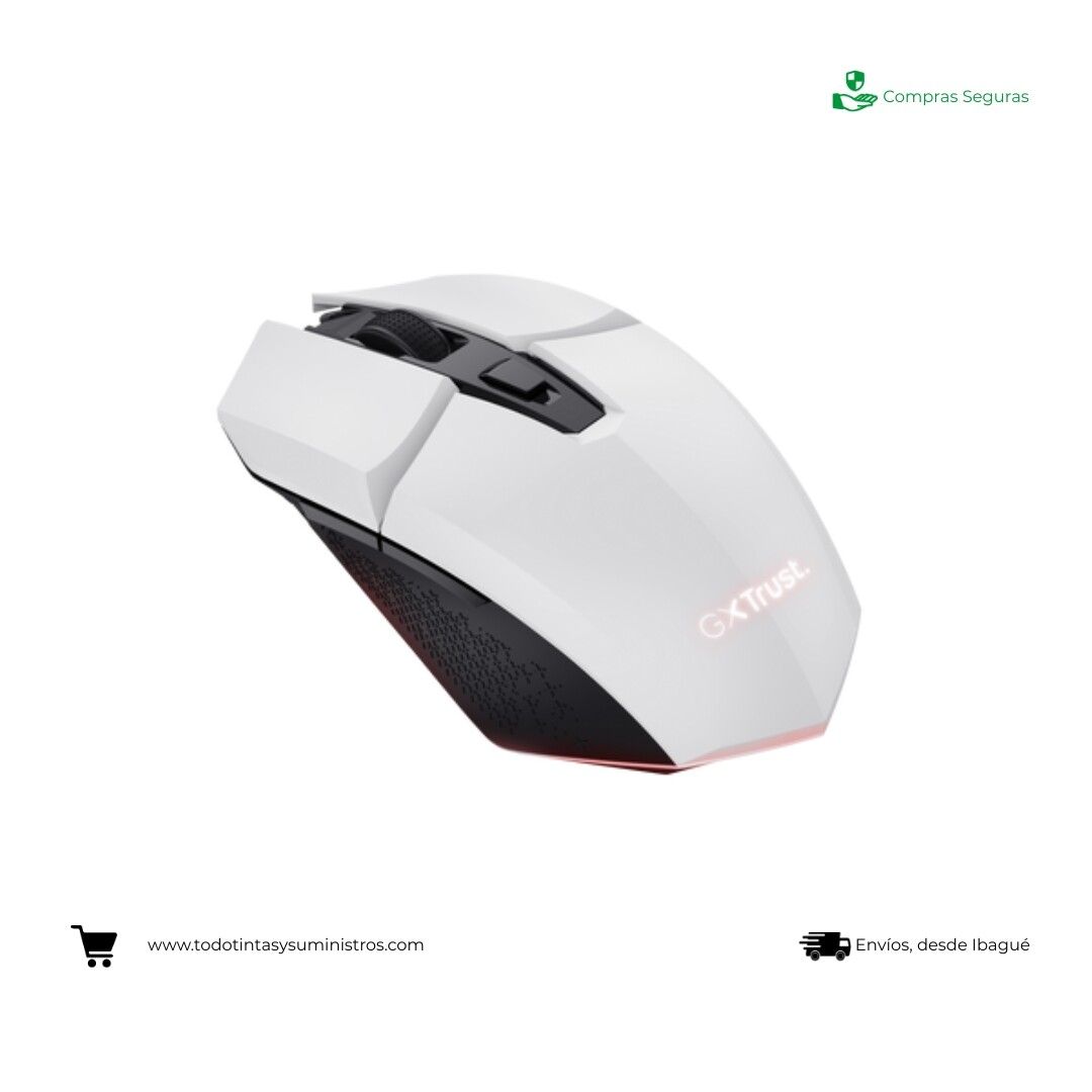Mouse Gamer Inalámbrico Trust GXT 110 Felox Blanco- Recargable 3