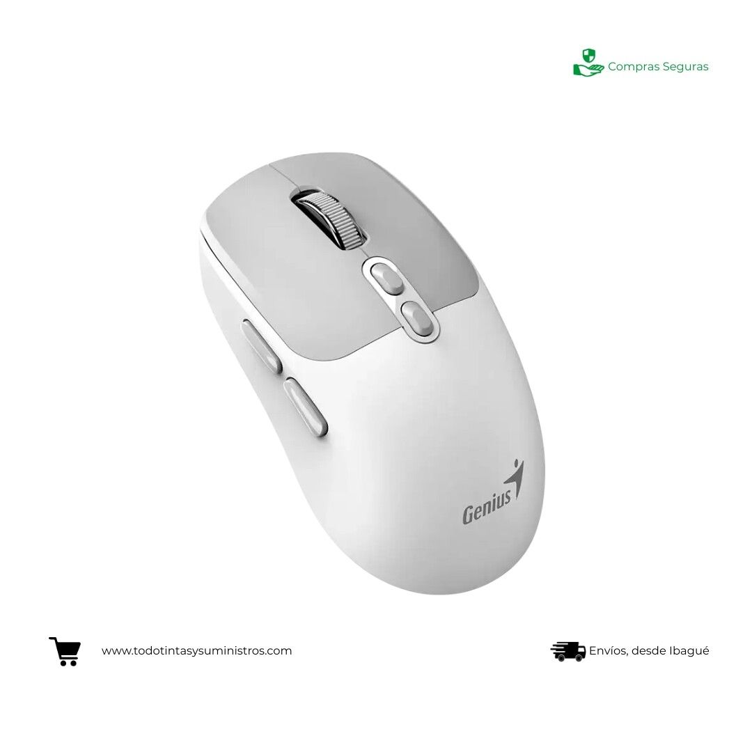 Mouse Genius NX-8080s Blanco- Gris Bluetooth - AI copilot 2