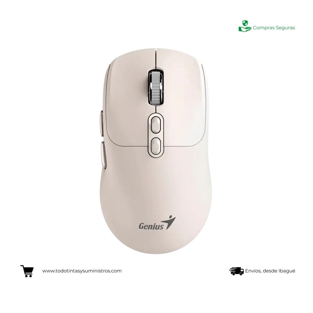 Mouse Genius NX-8080s Blanco Almendra Bluetooth - AI copilot