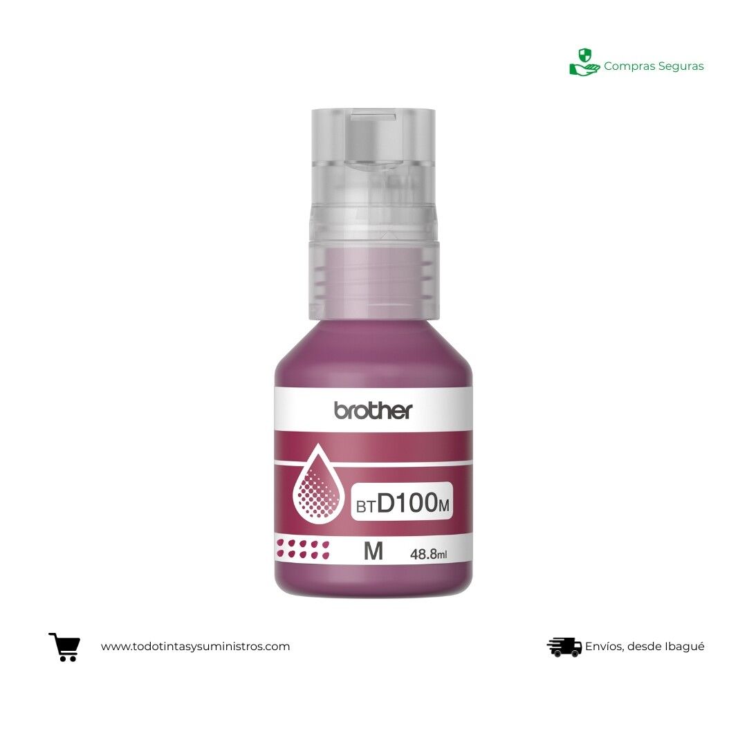 Botella de Tinta Brother BTD100 Magenta Original 2