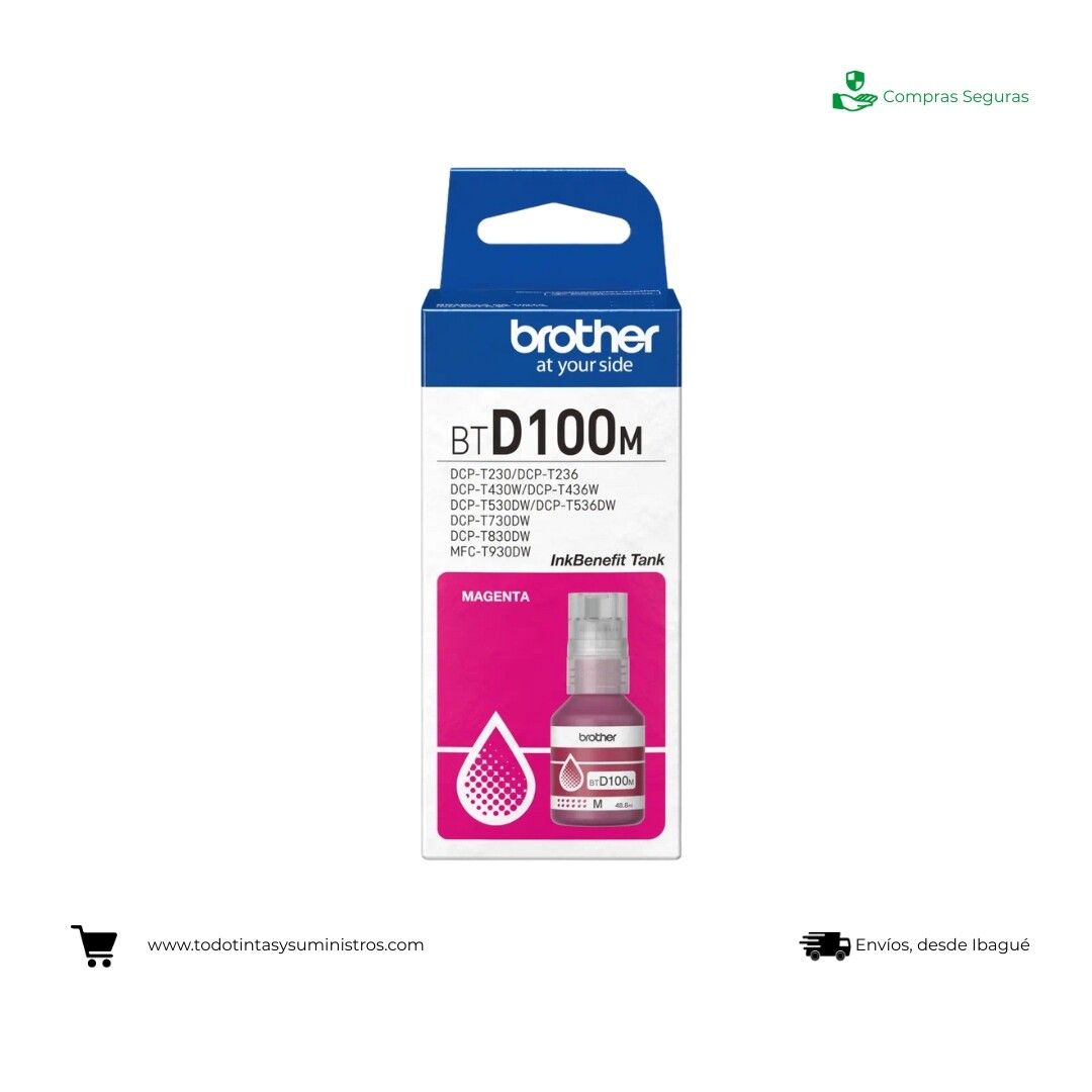 Botella de Tinta Brother BTD100 Magenta Original