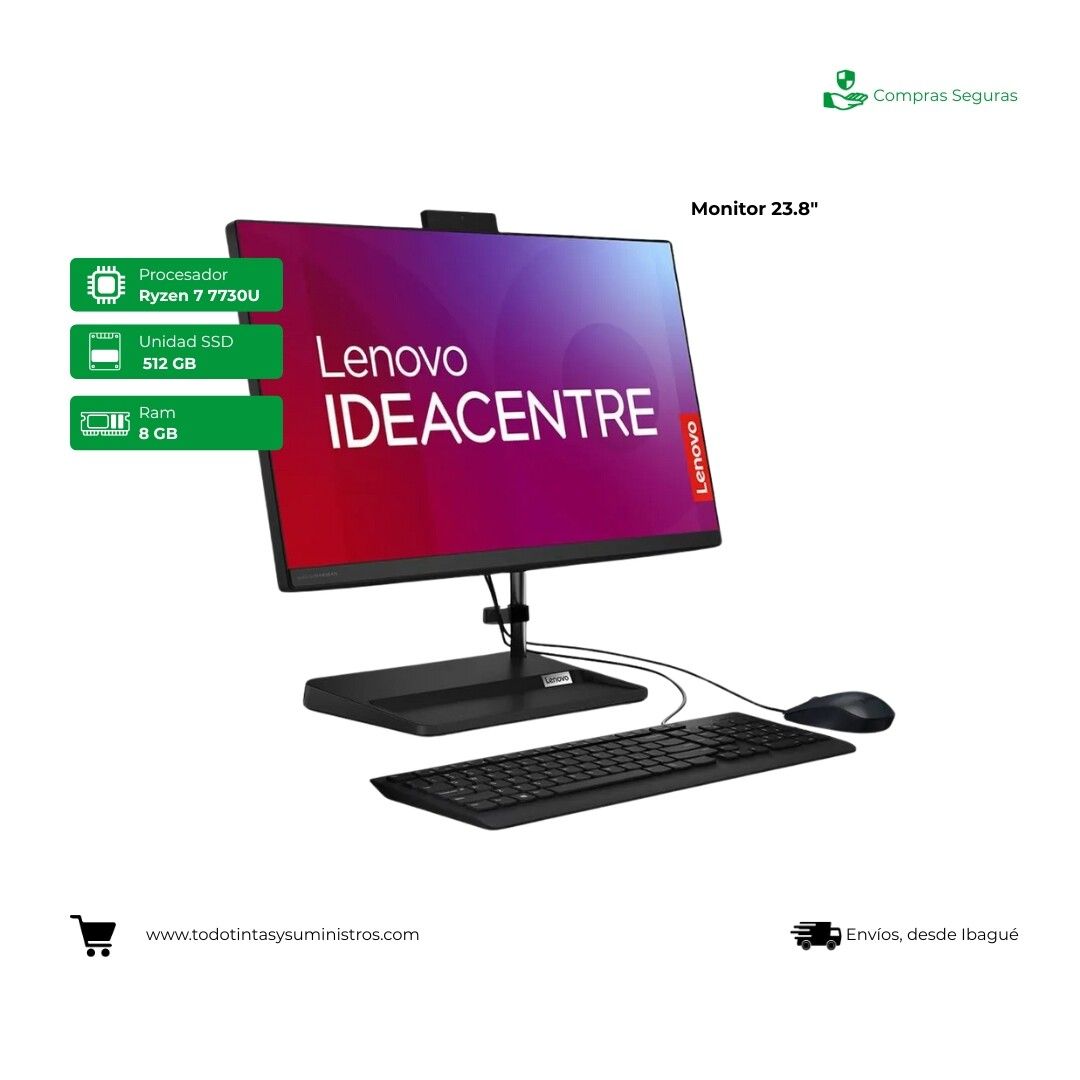 Todo en uno Lenovo  Ryzen 7 IdeaCentre 3 24ALC6 - 23.8" SSD 512 GB RAM 8 GB 3
