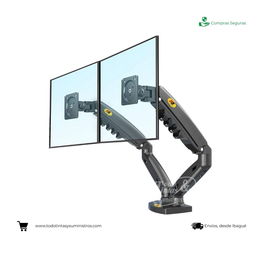 Soporte Doble Ergonómico para Monitor 17'' a 27" NB F160 North Bayou