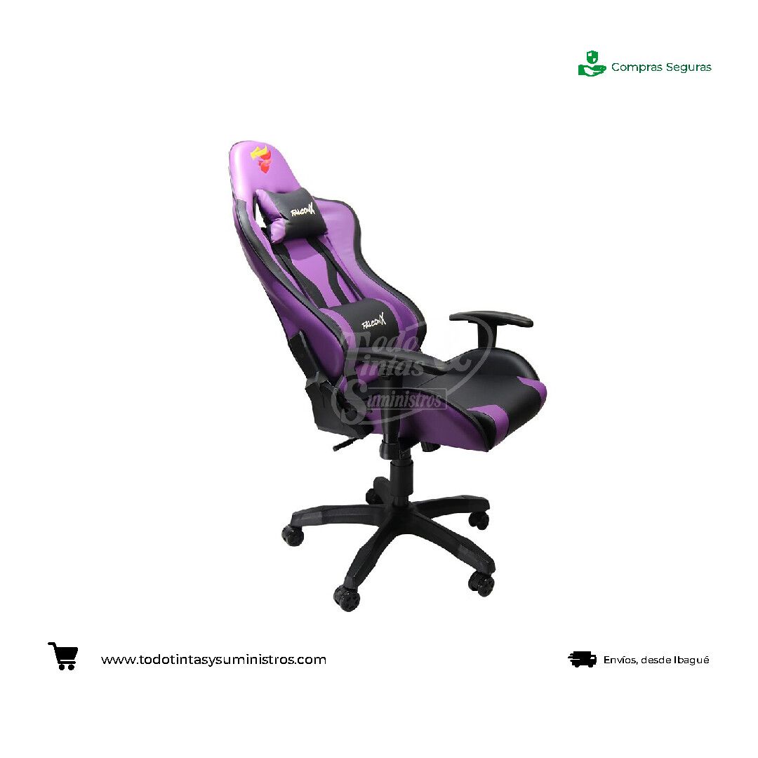 Silla gamer Falconx Ref SD-205 Purpura + negro 2