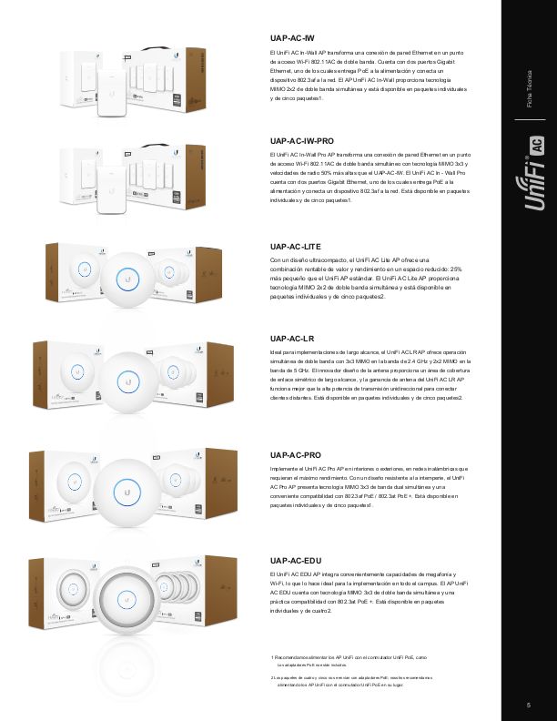Acces point ubiquiti inc 685 UAP-AC-LR WiFi5 Dual band con puerto gigabit ethernet 3