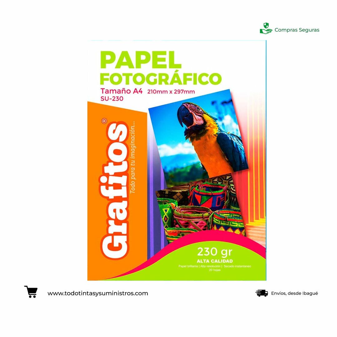 Papel fotográfico A4 Grafitos 230Gr X20Hojas