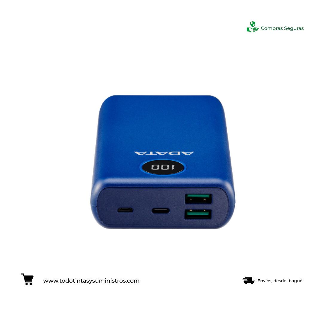 Batería Recargable ADATA P20000QCD Mah Azul 2