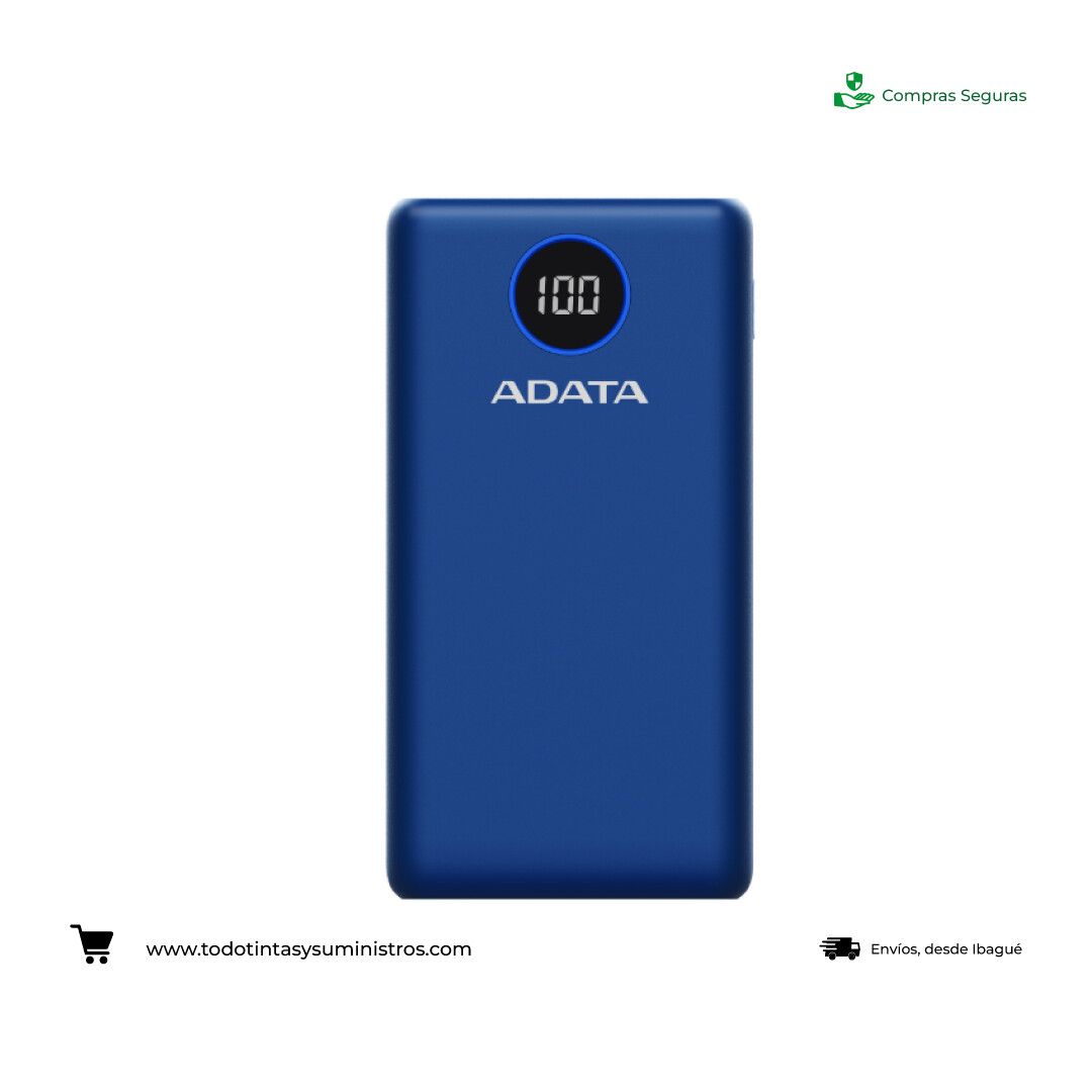 Batería Recargable ADATA P20000QCD Mah Azul