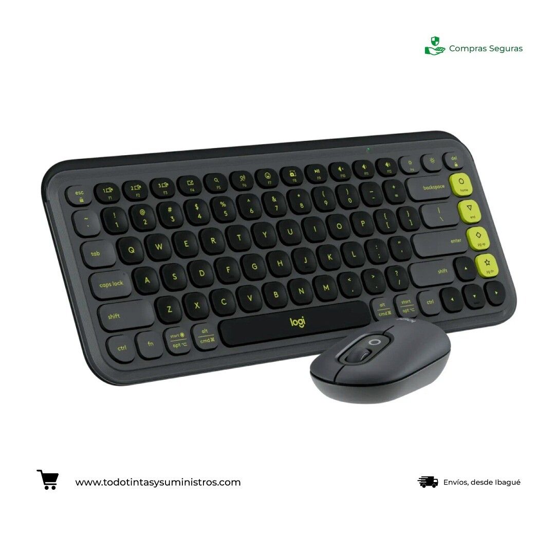 Combo Logitech Inalámbrico Teclado y mouse POP Icon Negro 2