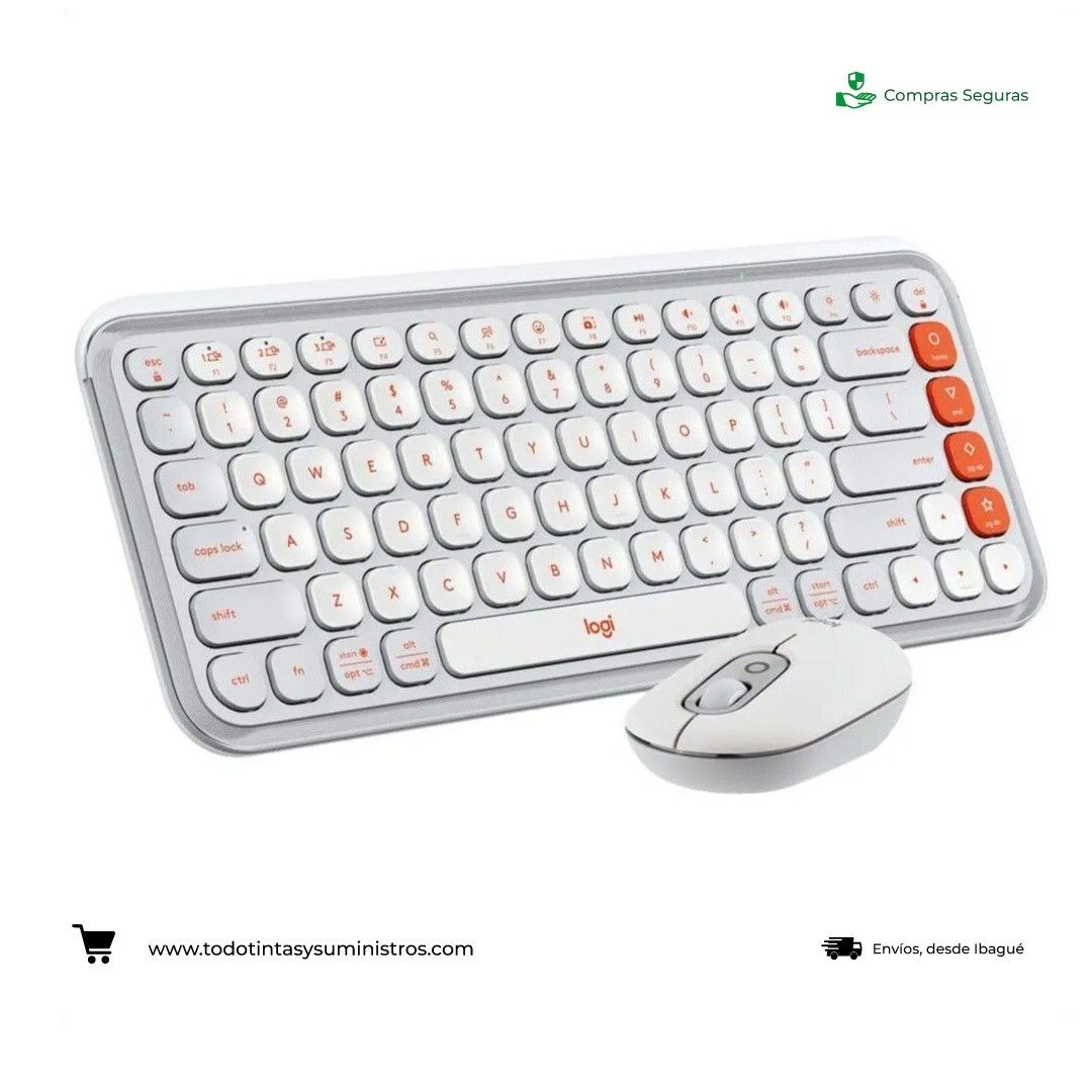 Combo Logitech Inalámbrico Teclado y mouse POP Icon Blanco 2