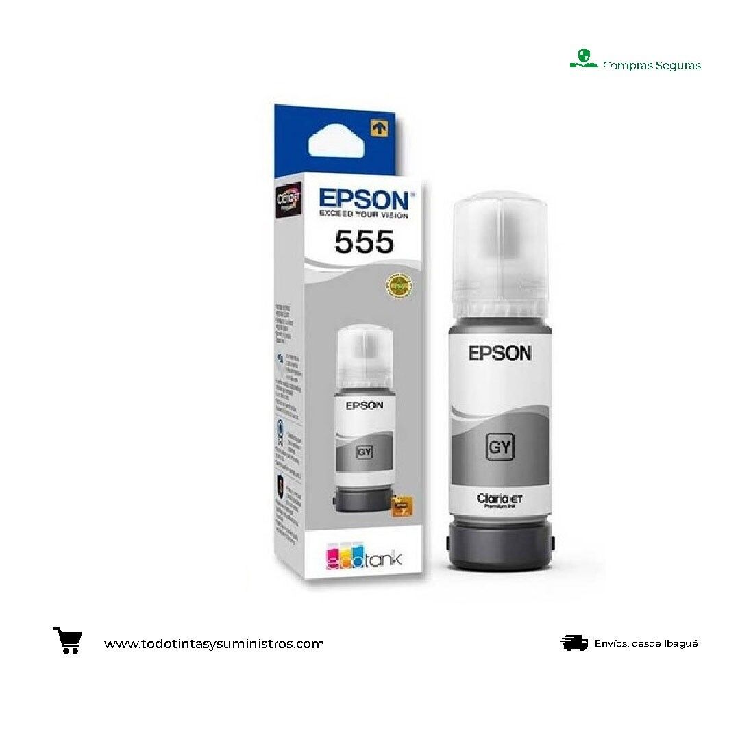 Botella de Tinta Epson T555 Original Gris Fotográfica 2