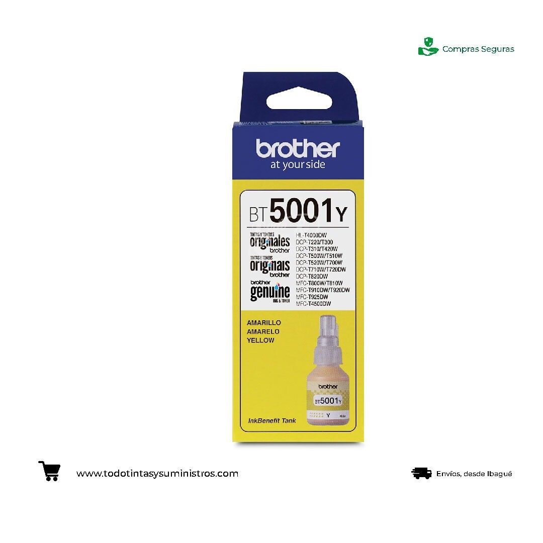 Botella de tintas Brother BT5001Y Original Amarilla 2