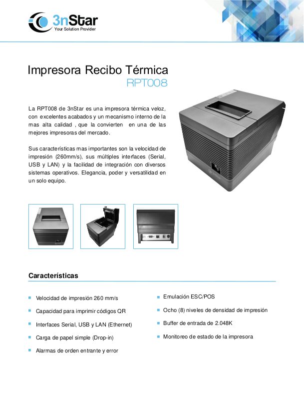 Impresora Termica 3nstar RPT008 Comandera 3