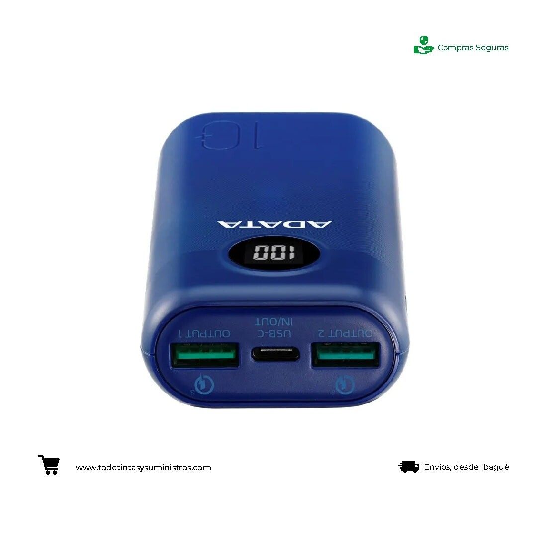 Batería Recargable ADATA P10000QCD Mah azul 2