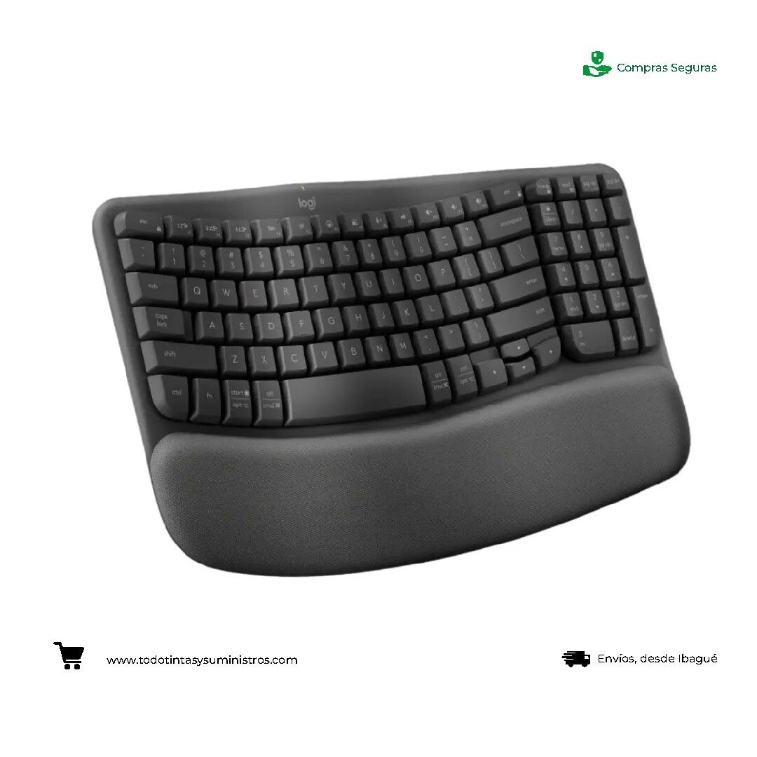 Teclado Logitech Wave Keys inalámbrico ergonómico Negro 2