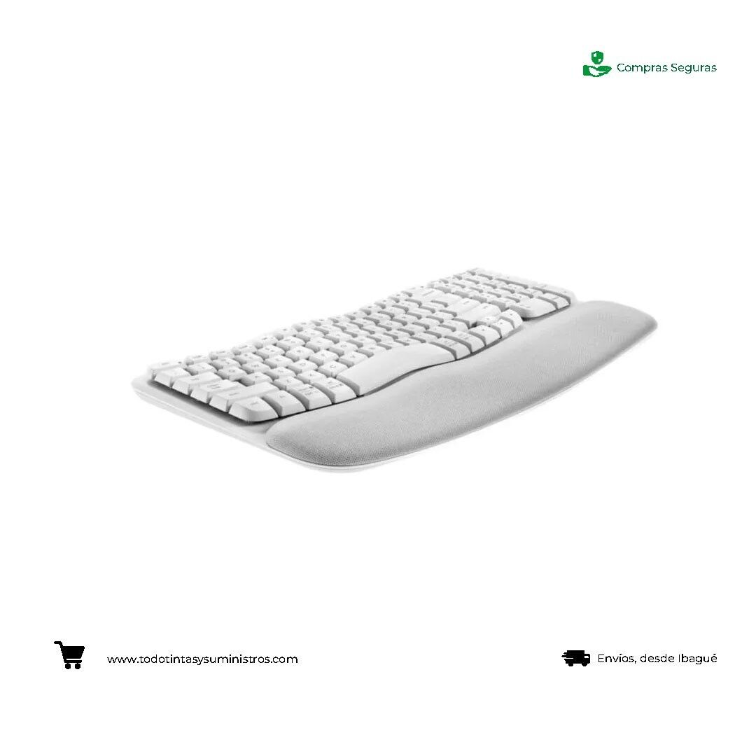 Teclado Logitech Wave Keys inalámbrico ergonómico Blanco 2