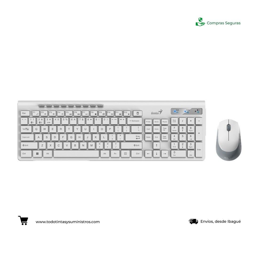 Combo Genius SlimStar 8230 Bluetooh teclado y mouse blanco