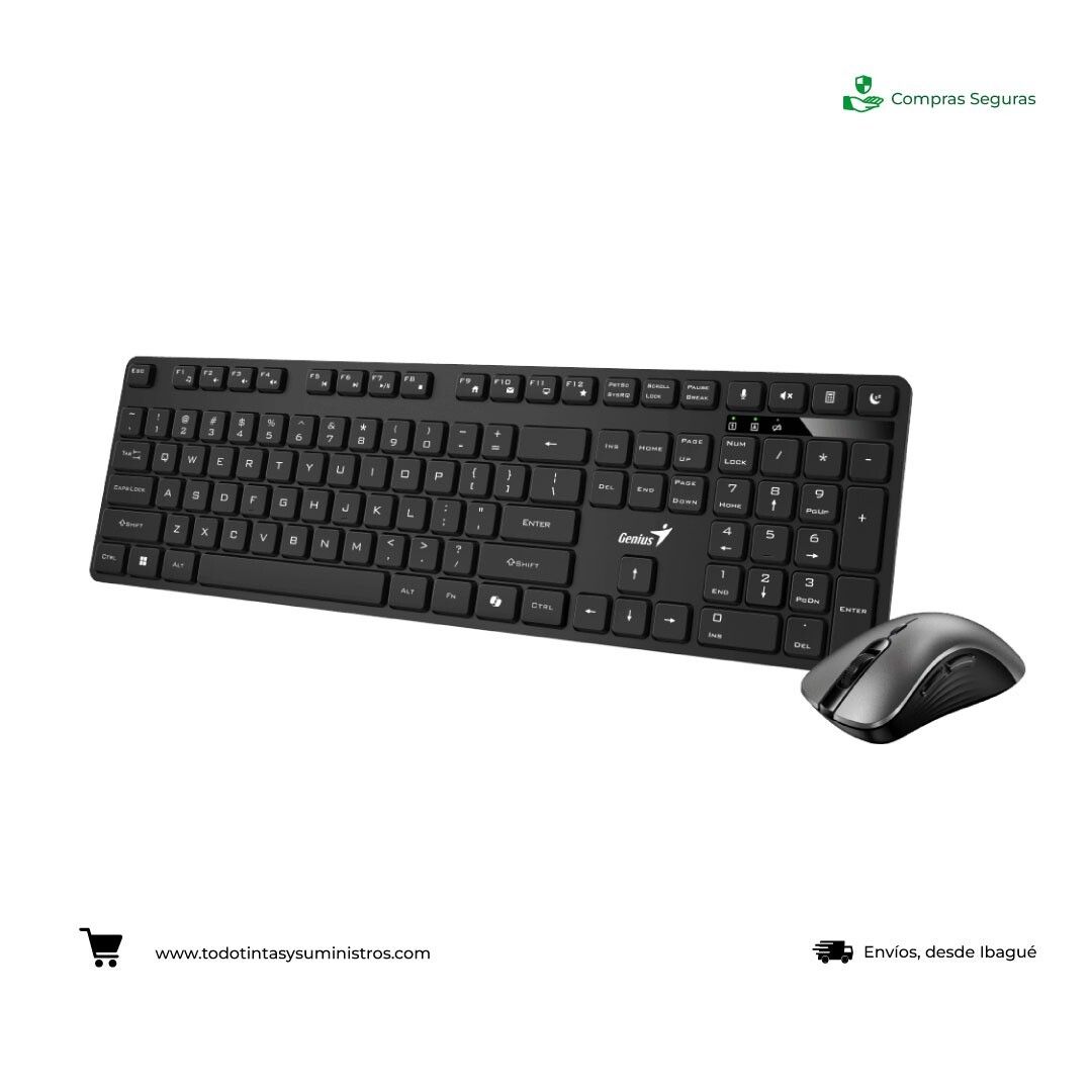 Combo Genius KM-8216S inalámbrico teclado y mouse negro 2