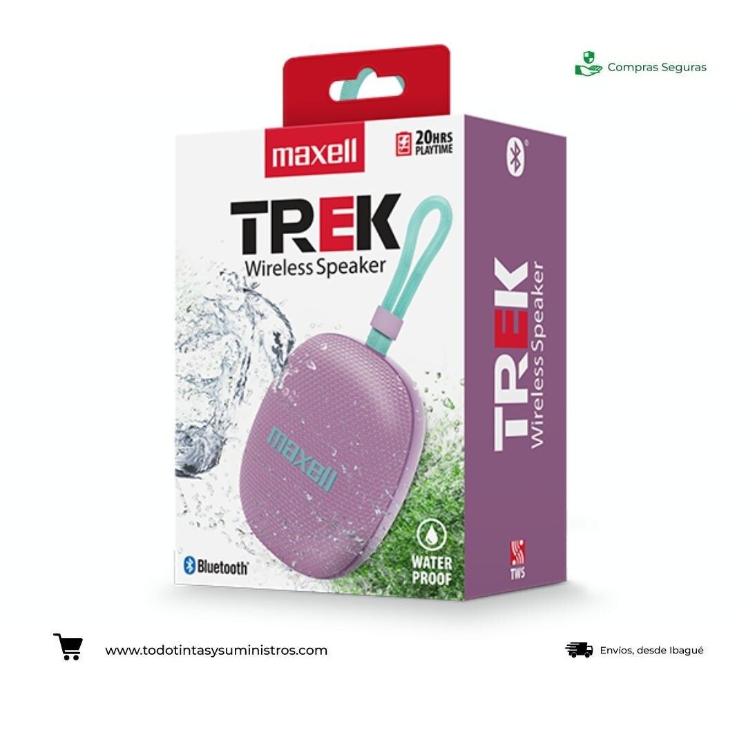 Parlante Maxell Trek portable bt speaker lila 2
