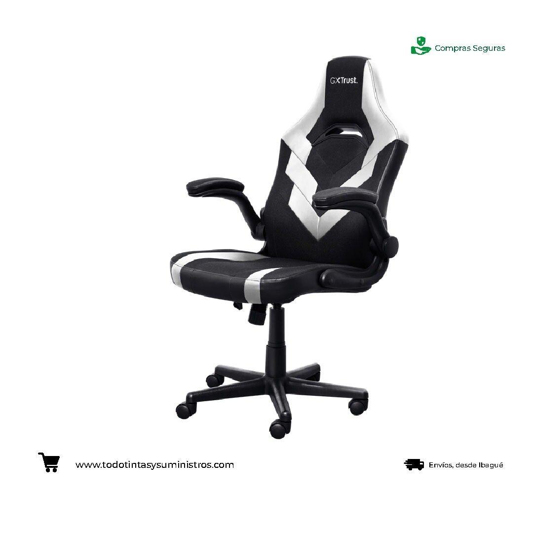 Silla gamer Trust GXT 703R RIYE Blanca con negro 2