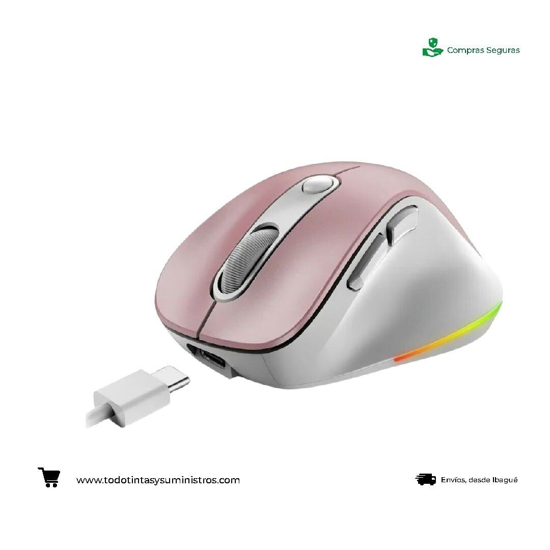 Mouse Genius Ergo 9000S Pro inalámbrico Bluetooth recargable rosado 2