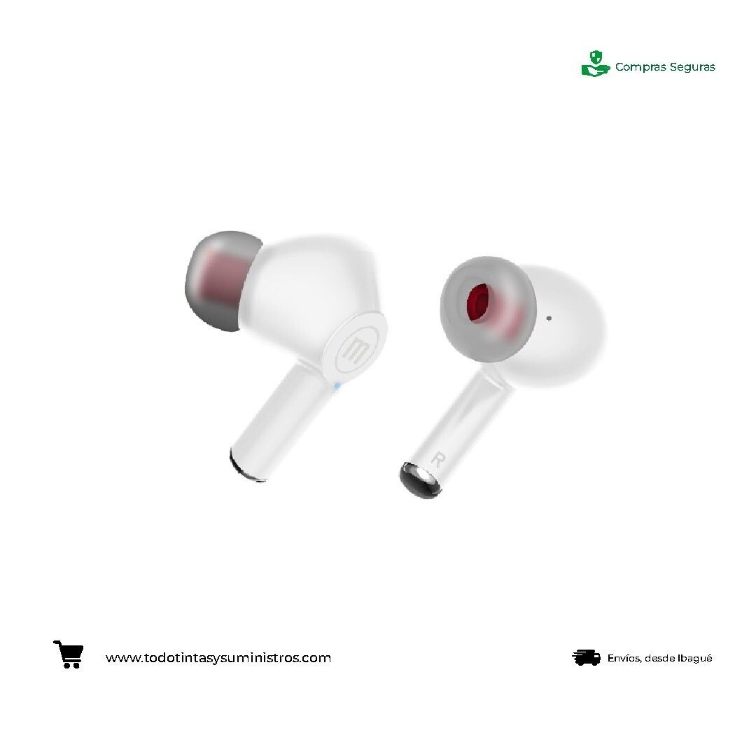 Audifonos Maxell TWS 635 MAXPODS Inalámbricos Blanco 2