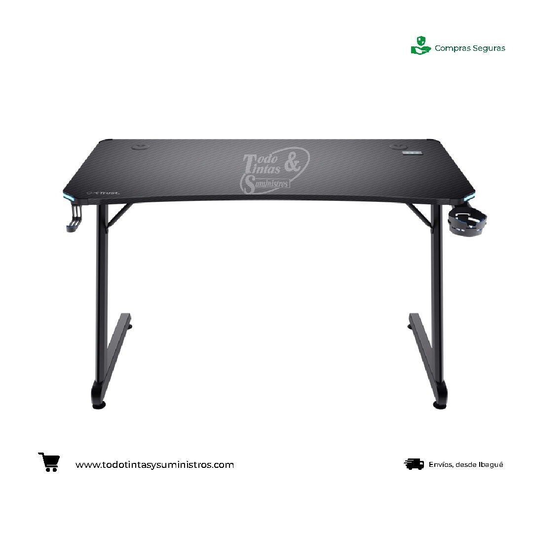 Mesa Gamer Trust GXT 709 LUMINUS Rgb Negra