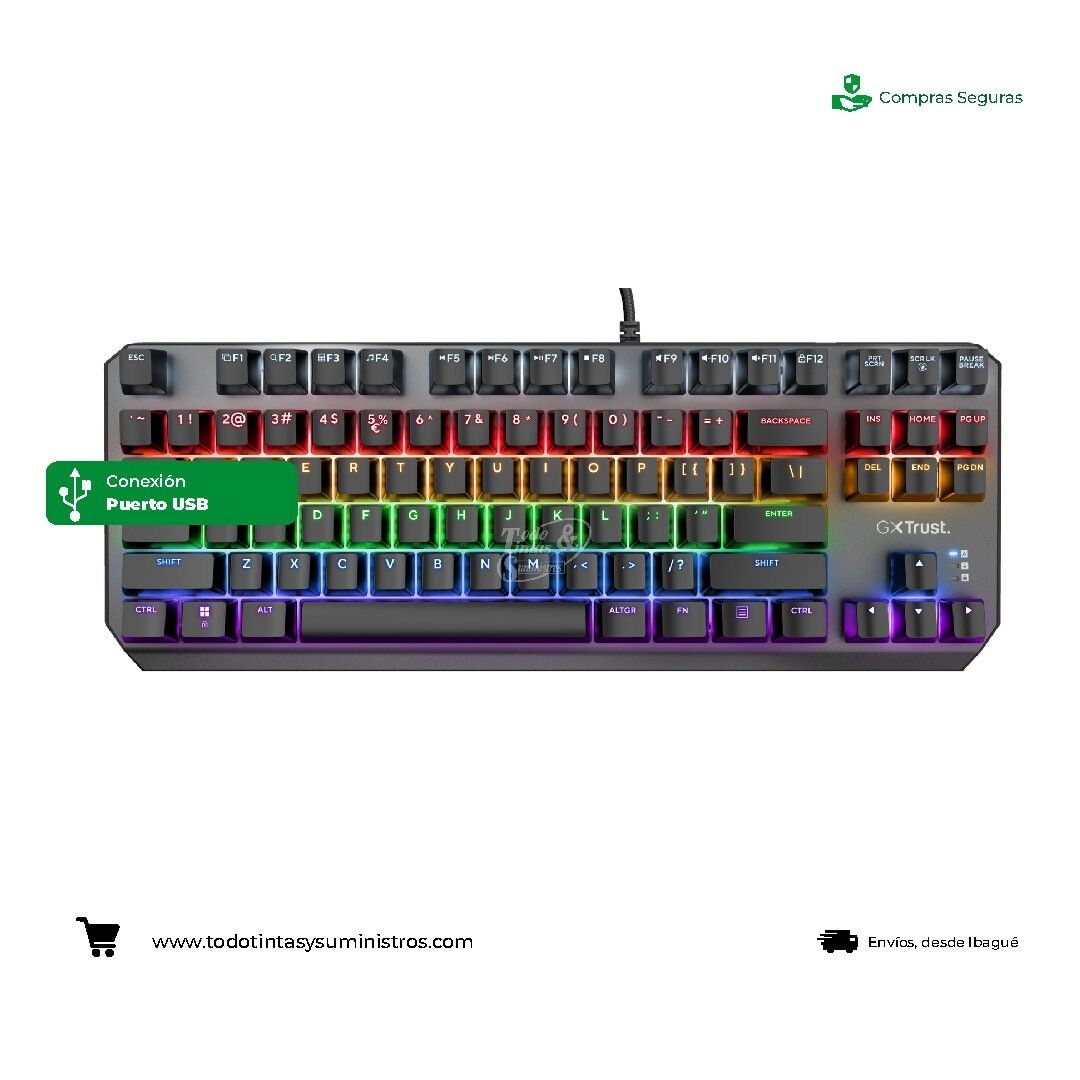 Teclado Trust Callaz GXT834 negro gamer
