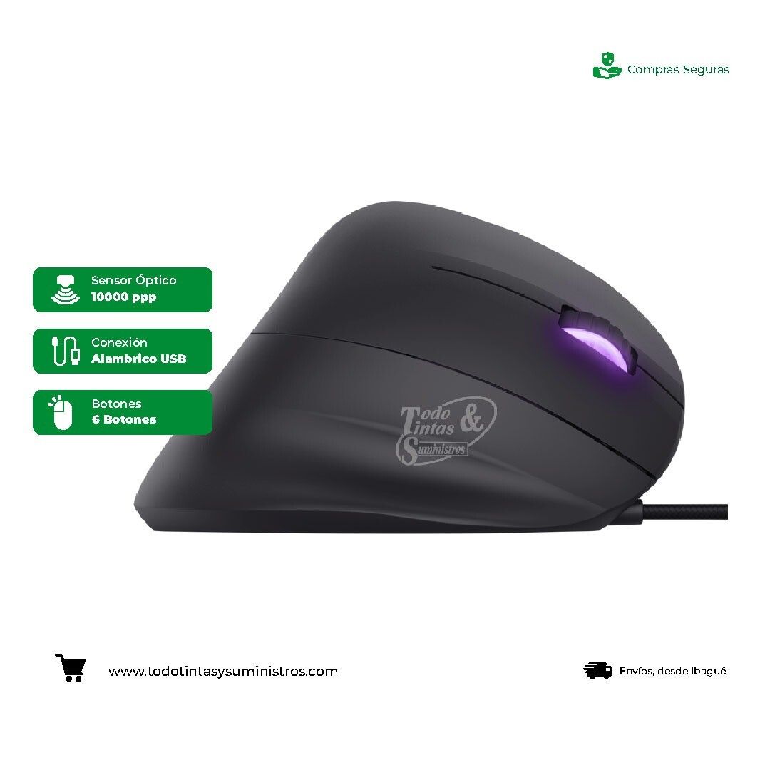 Mouse vertical trust GXT 144 rexx gamer alámbrico 2