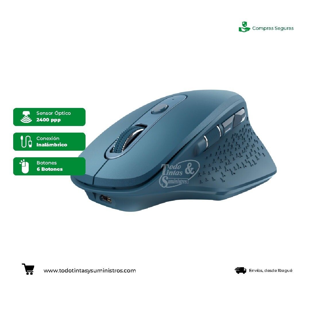 Mouse Trust ozza inalámbrico recargable Azul 3
