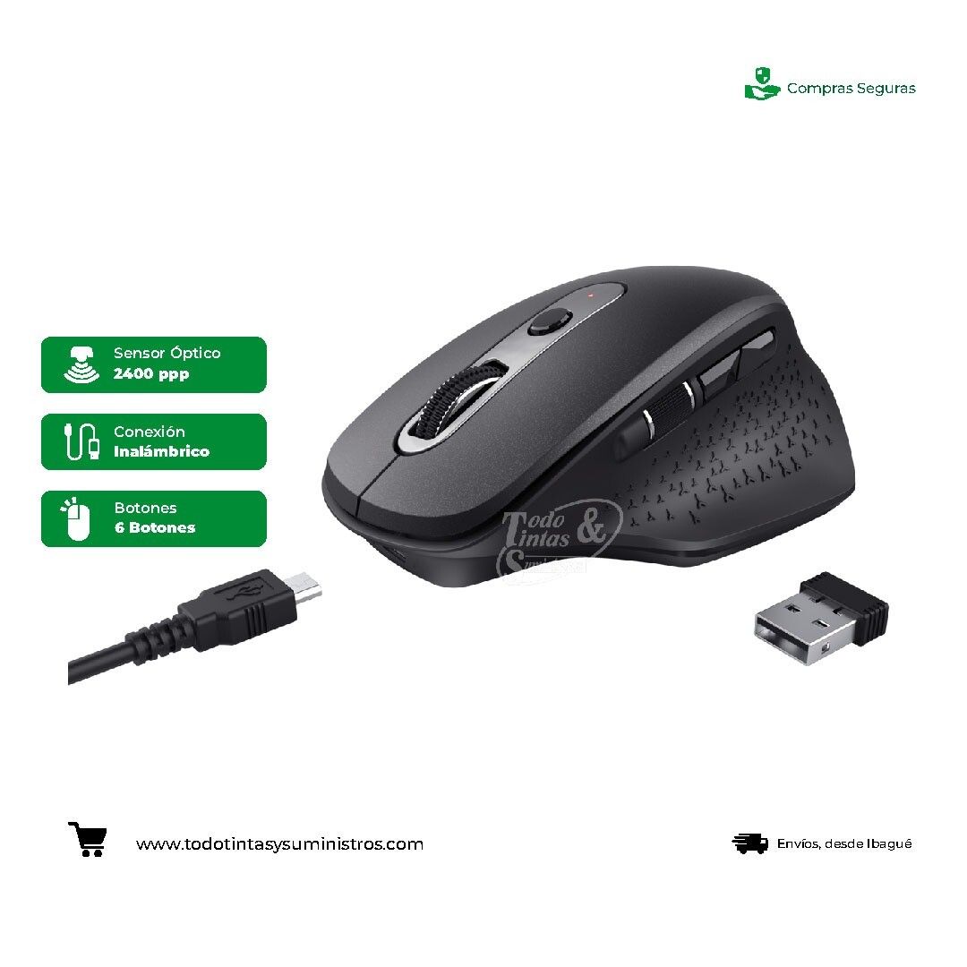 Mouse Trust ozza inalámbrico recargable negro 2