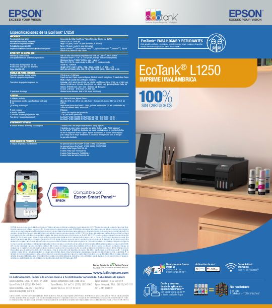 Impresora Epson L1250 Inalambrica de funcion unica 2