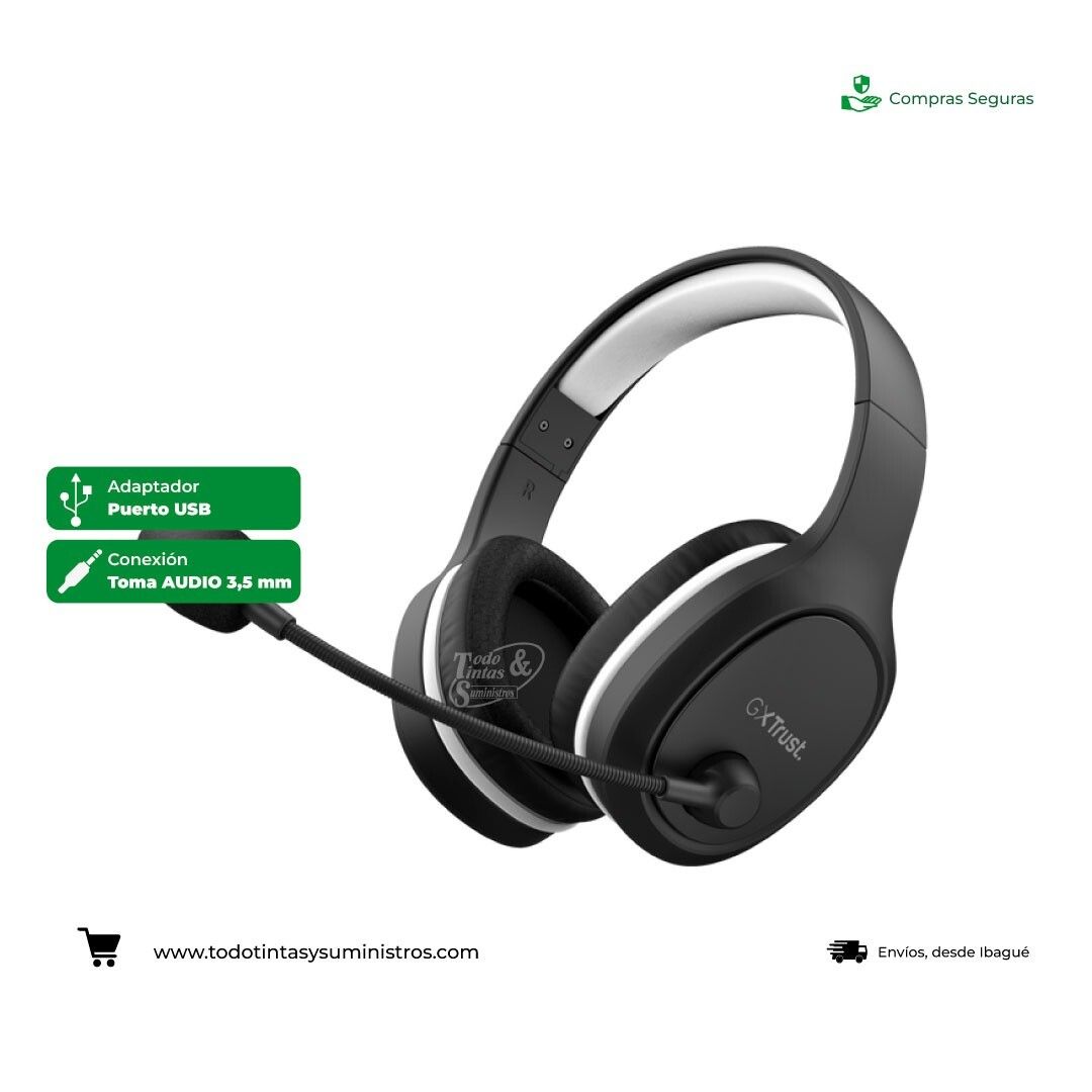 Diadema Trust GXT 391 Thian Alambrica con Adaptador Usb 2