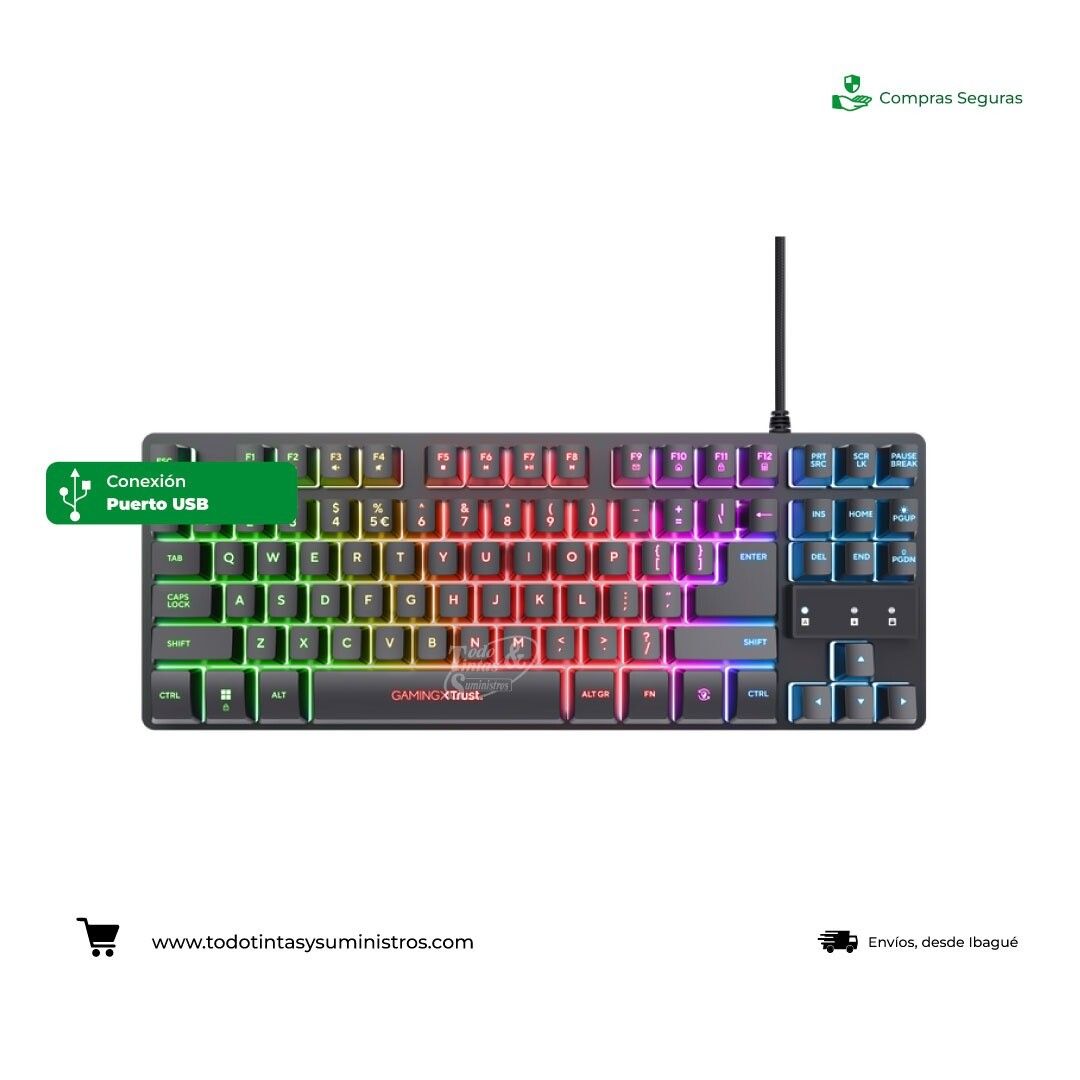Combo Trust GXT 794 3 en 1 Teclado+Mouse+Pad Mouse Alambrico  Negro 4