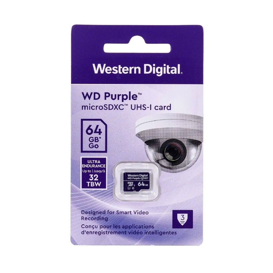 Memoria Micro SD WD Purple 64GB QD101 Ultra