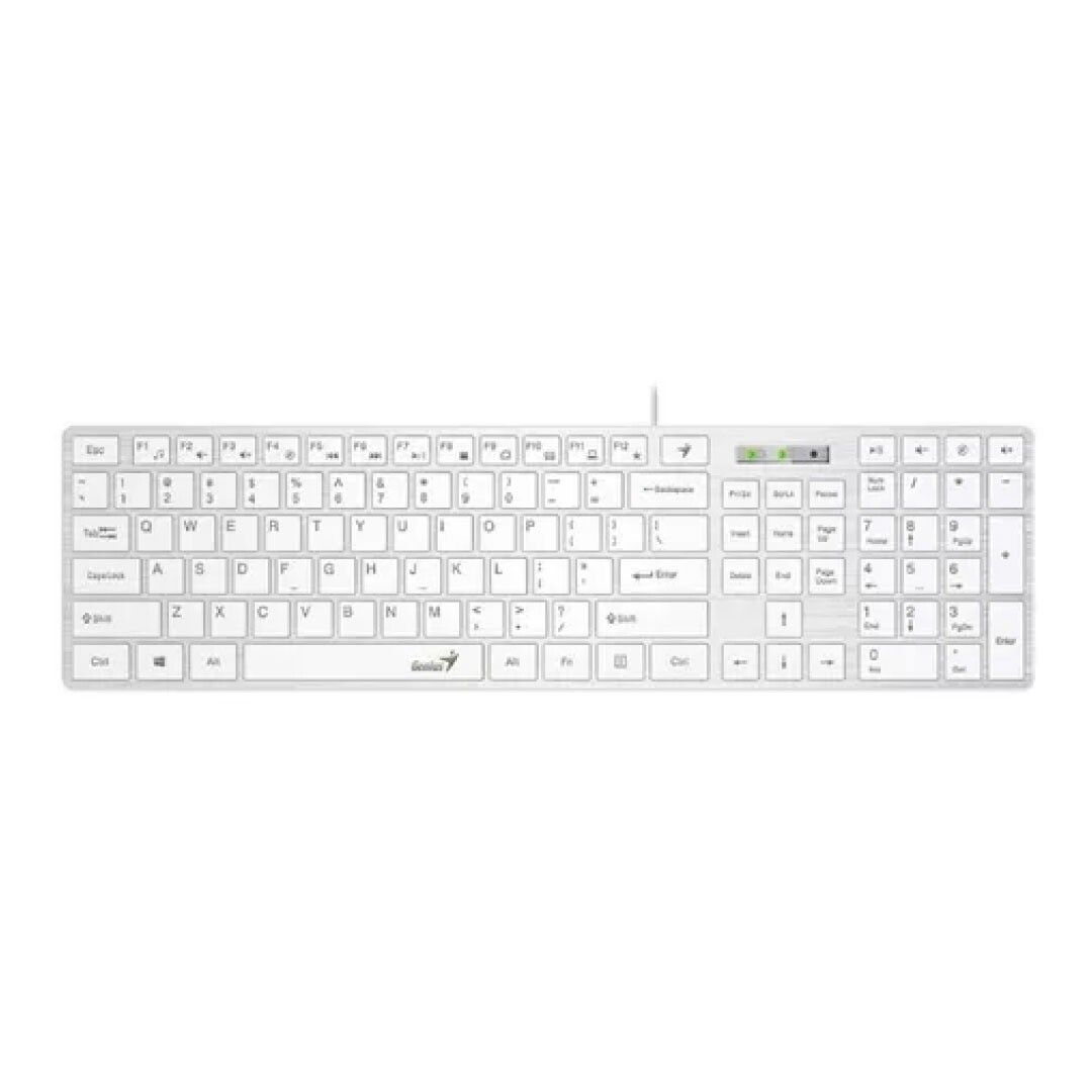 Teclado Genius Usb Slimstar 126 Smart Key Multimedia Blanco